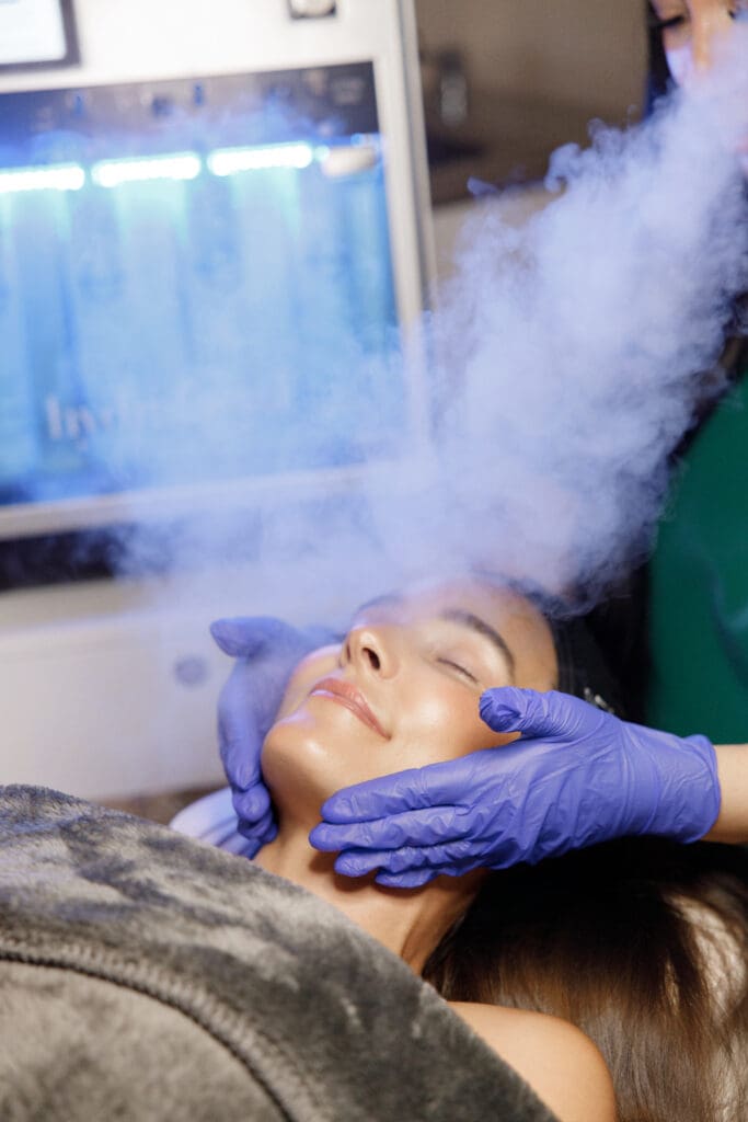 Aesthetician 2 Dr. Dozier's patient receiving a spa facial